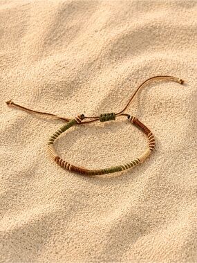 Handmade Multicolor Braided Cord Bracelet - Green & Brown